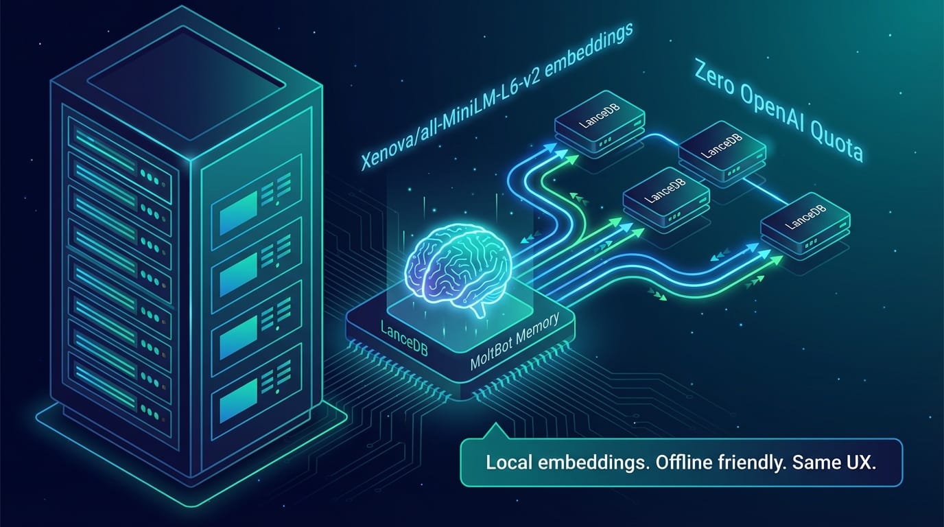 MoltBot memory with LanceDB local embeddings header
